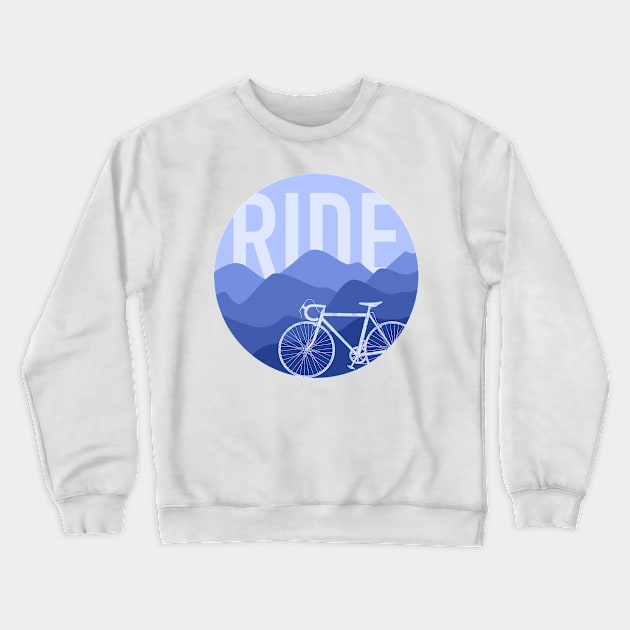 Ride - Road Bike Vintage Colors Crewneck Sweatshirt by TheWanderingFools